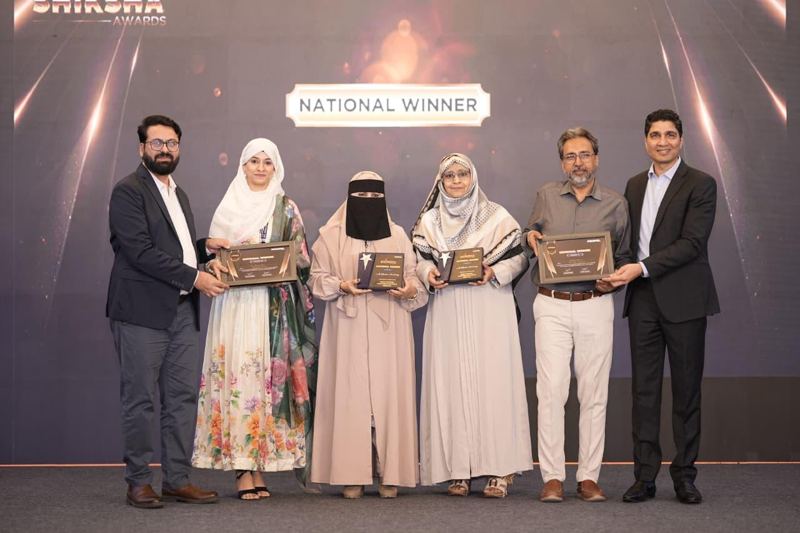 Al-Khair Academy team receiving National Winner recognition at the Propel Shiksha Awards