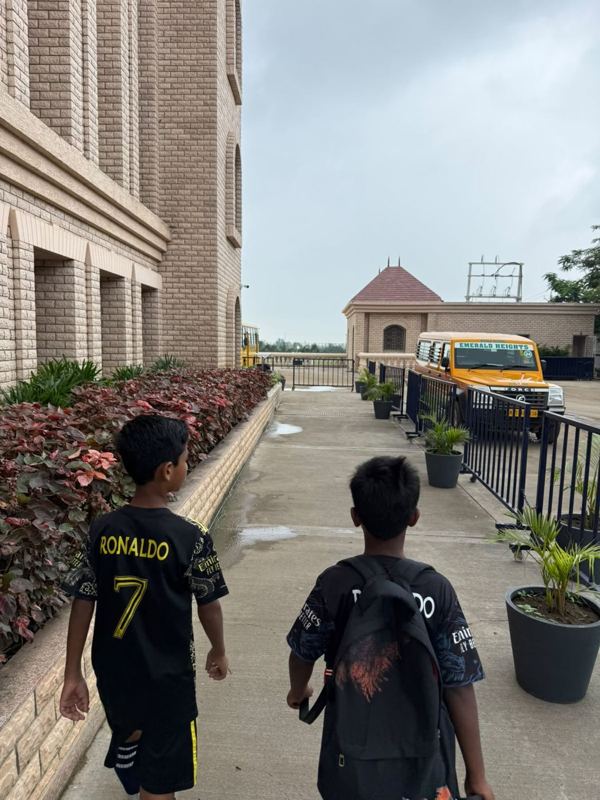 Students walking to class at Al-Khair Academy