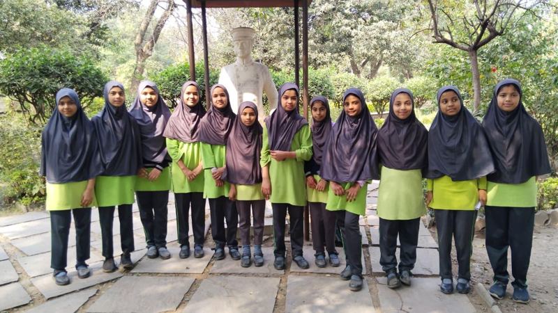 Girls on an educational visit