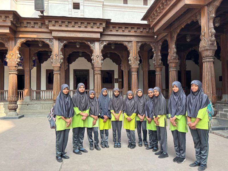 Students standing together on an educational heritage visit